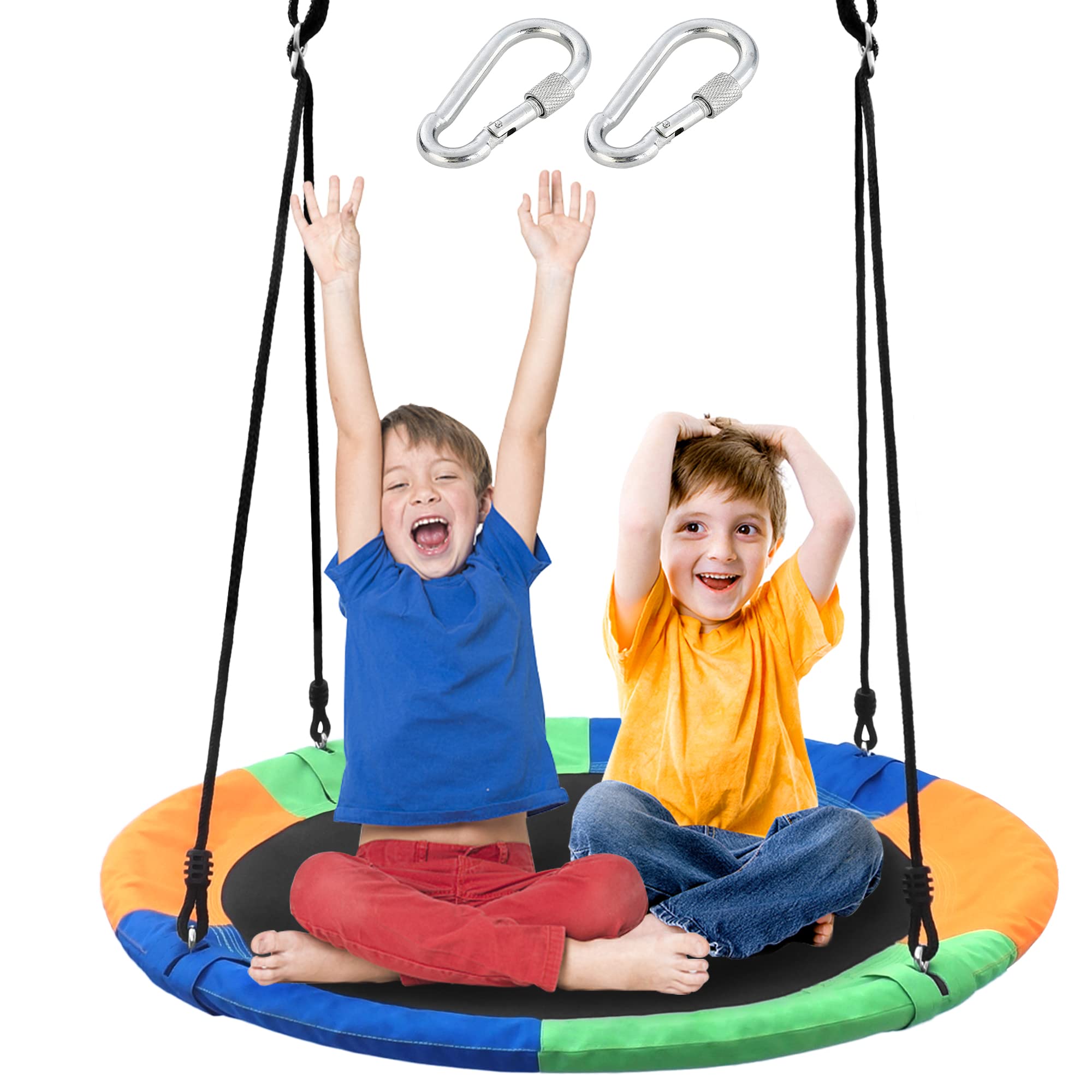 Take Me Away saucer tree swing seat in backyard setup for kids outdoor play