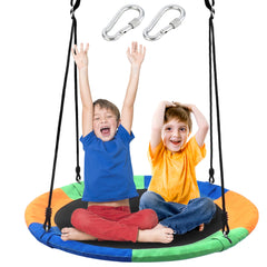 Take Me Away saucer tree swing seat in backyard setup for kids outdoor play