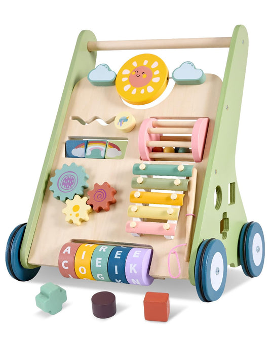 Takeeyce baby push walker wooden frame for first steps and engaging play