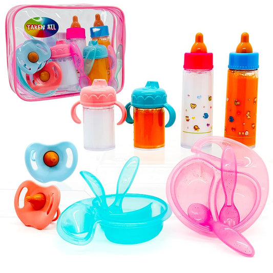 Taken All Doll Pacifiers included for soothing role-play with dolls.