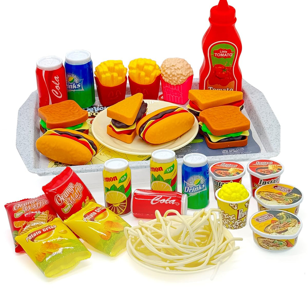 Taken All detachable pieces, burgers and noodles encourage hands-on assembly.