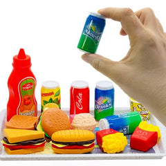 Taken All serving tray keeps play neatly organized during kitchen role play.