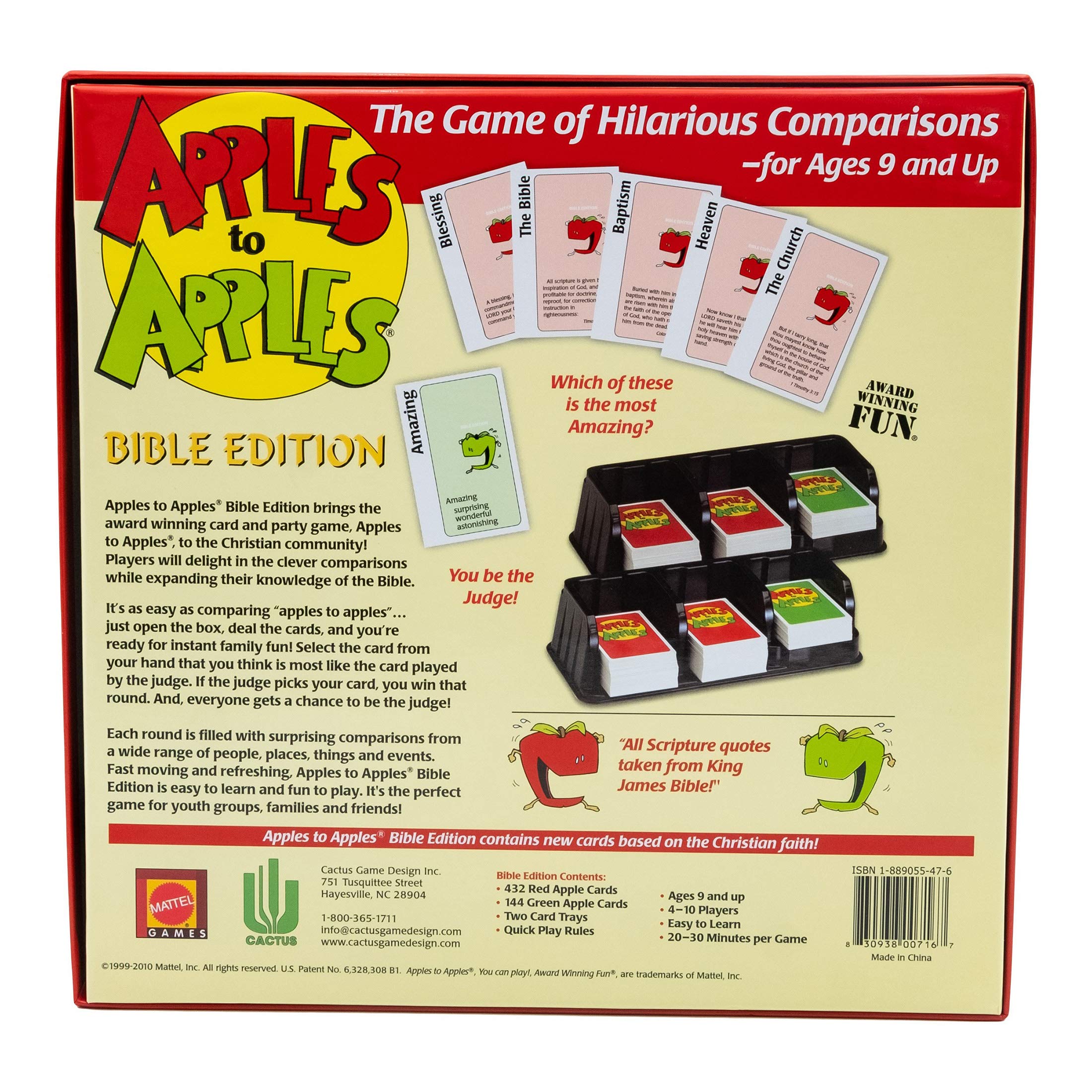 Compact box makes it easy to bring Apples to Apples Bible Edition anywhere.