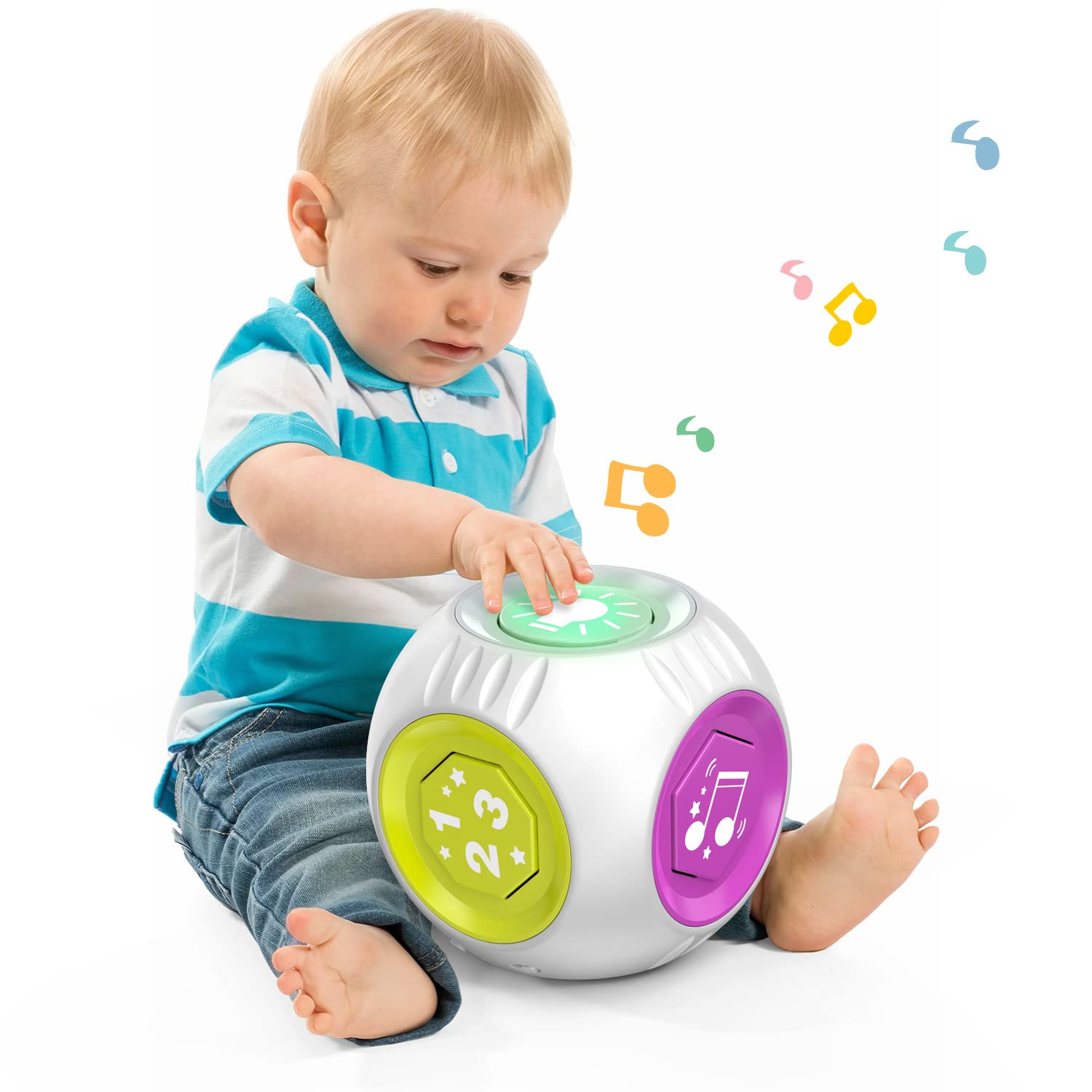 Talkfun learning cube musical panel with colorful lights boosts early literacy and play