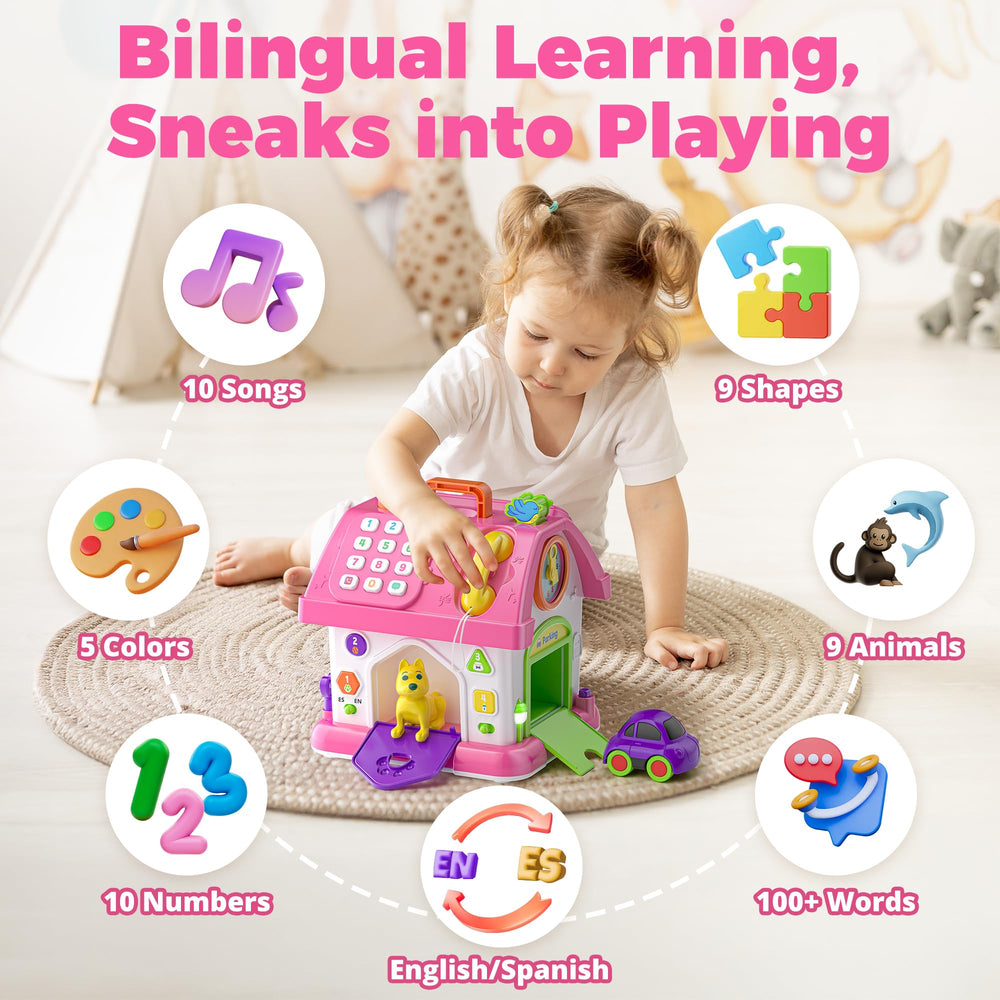 Talkfun Montessori Toy: radio and disc player for engaging melodies and sensory interaction.