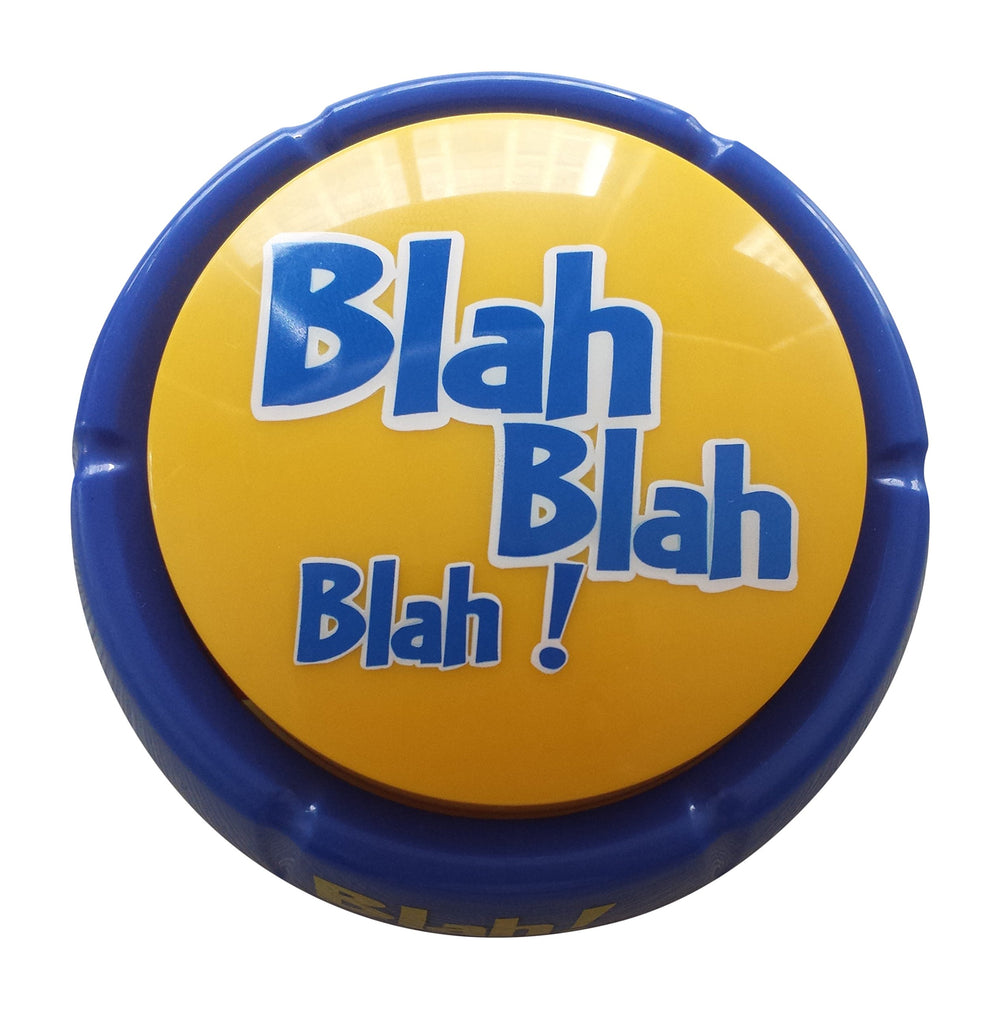 Talkie Toys Blah Button on an office desk ready for a quick break.