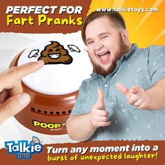 Talkie Toys Poop Button ideal for dog training humor experiments.