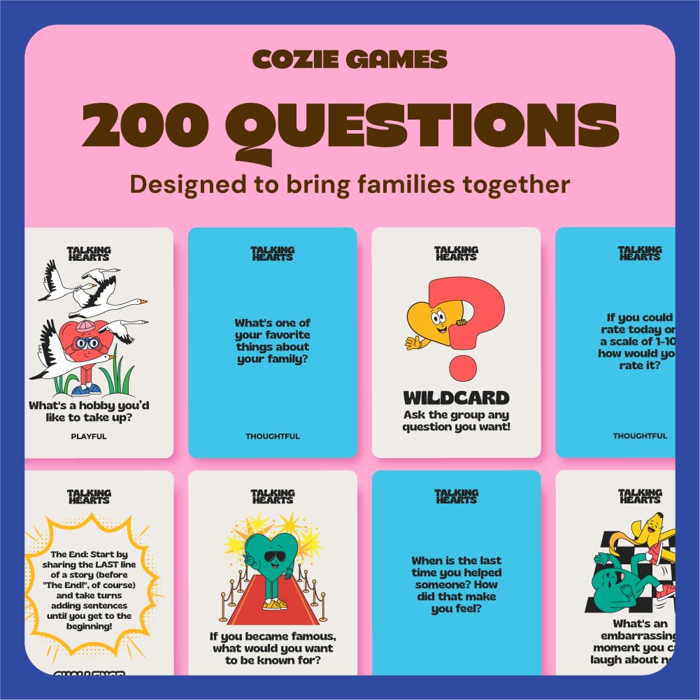 Talking Hearts cards during a road trip encourage thoughtful conversations.