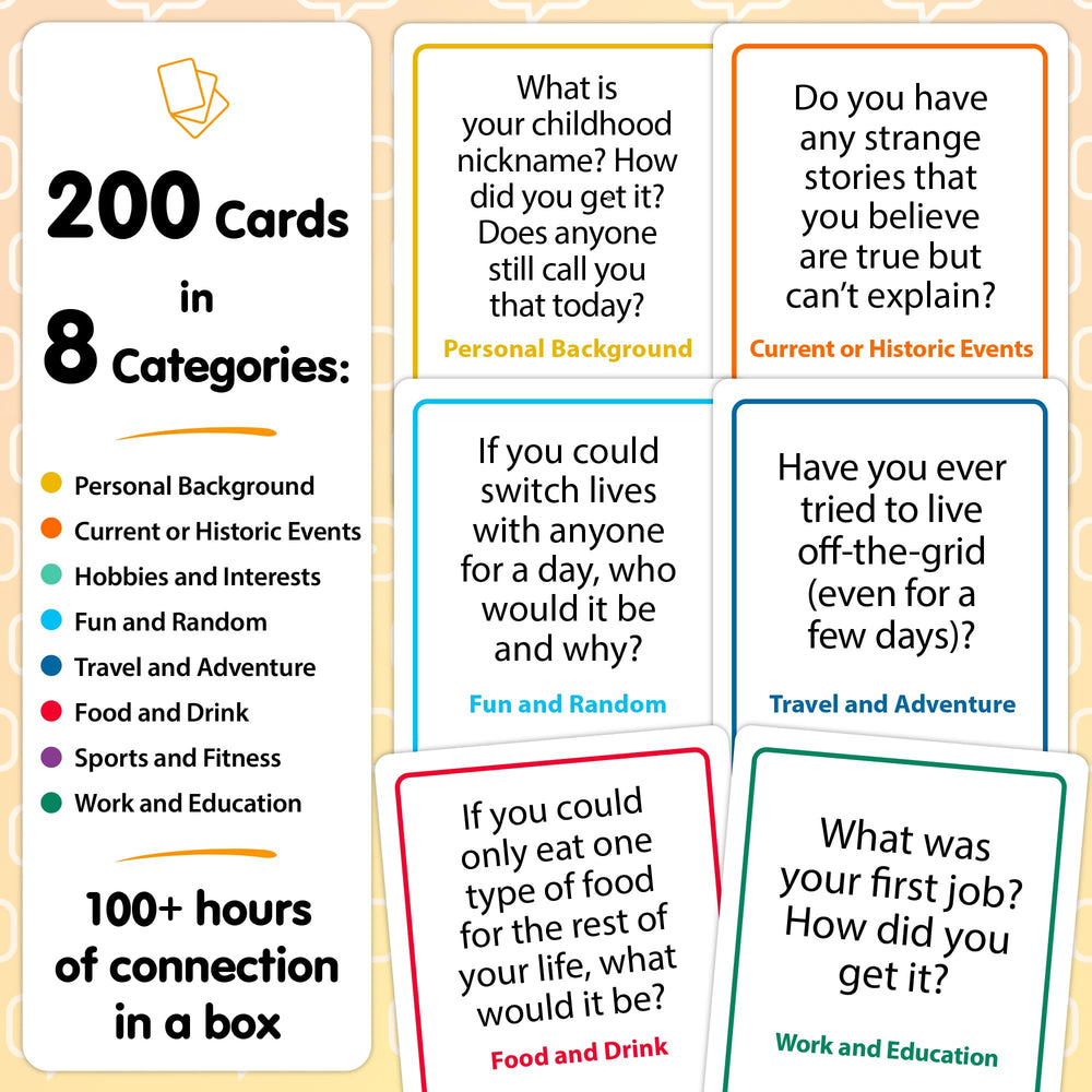 Talking Point Cards 200-icebreaker deck in hand ready to start a story