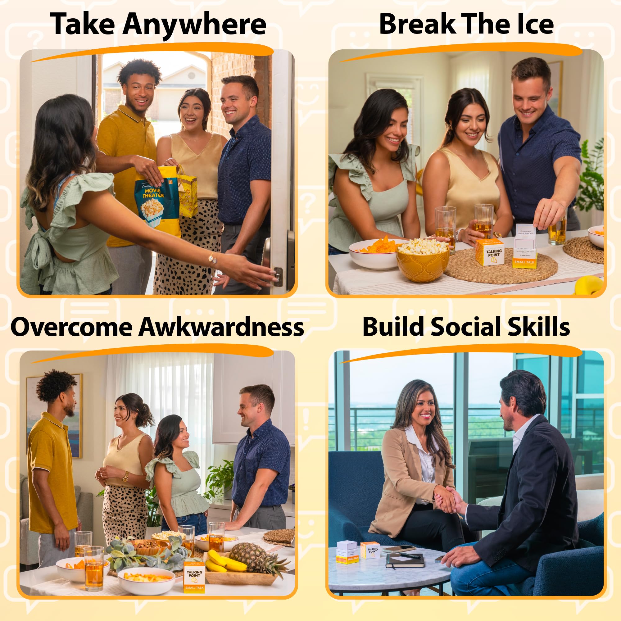 Talking Point Cards 200-icebreaker deck with water-resistant coating for outdoor moments