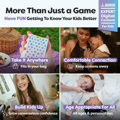 Talking Point Cards dinner-time use shows the deck for family meals.