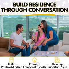 Talking Point Cards family discussion session with parents and children encouraging open dialogue