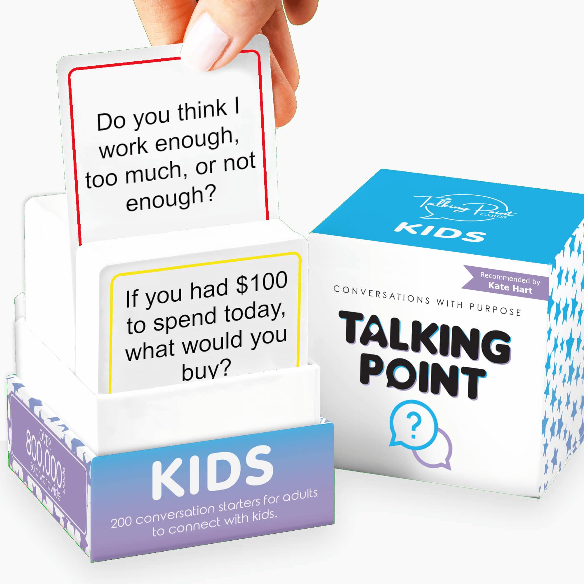 Talking Point Cards Kids Edition cover with bright family design for easy selection.