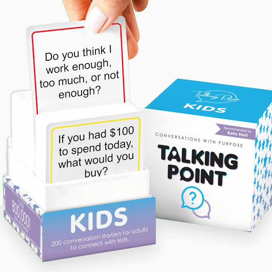 Talking Point Cards Kids Edition cover with bright family design for easy selection.