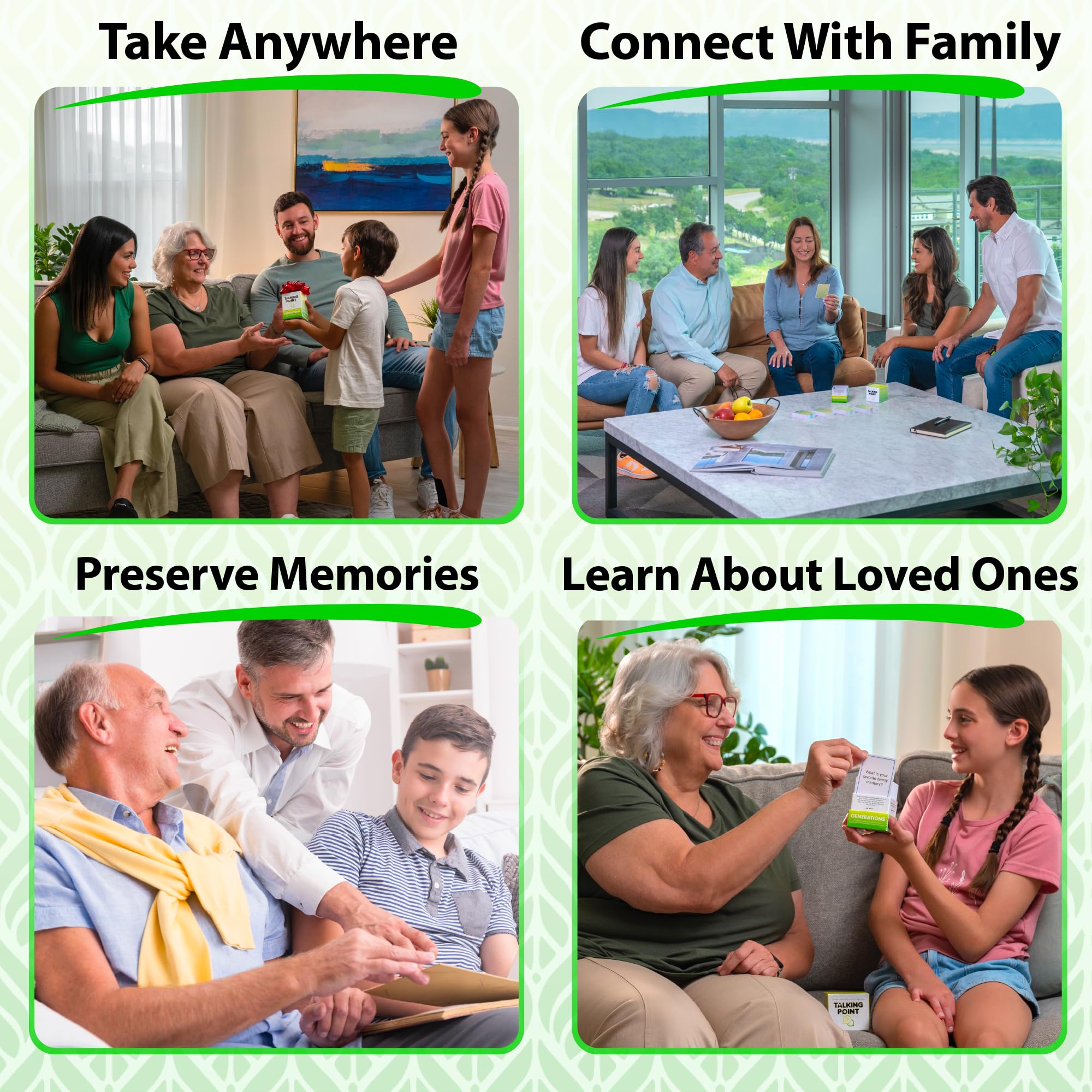 Memory sharing deck helps preserve heritage with guided questions.