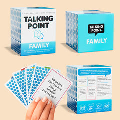 Talking Point Cards with protective finish resisting stains and humidity