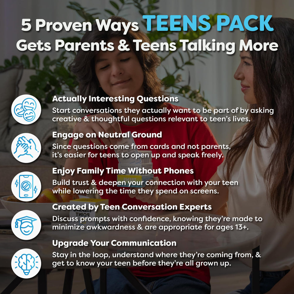 Talking Point Cards Teens relationships category sparks meaningful talks.