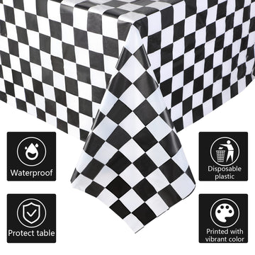 Tallew checkered flag tablecloth detail adds authentic track vibes for photos