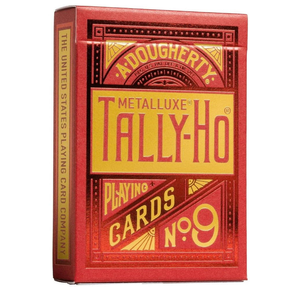 Tally Ho Metalluxe card back foil close-up highlighting vivid shine for collectors