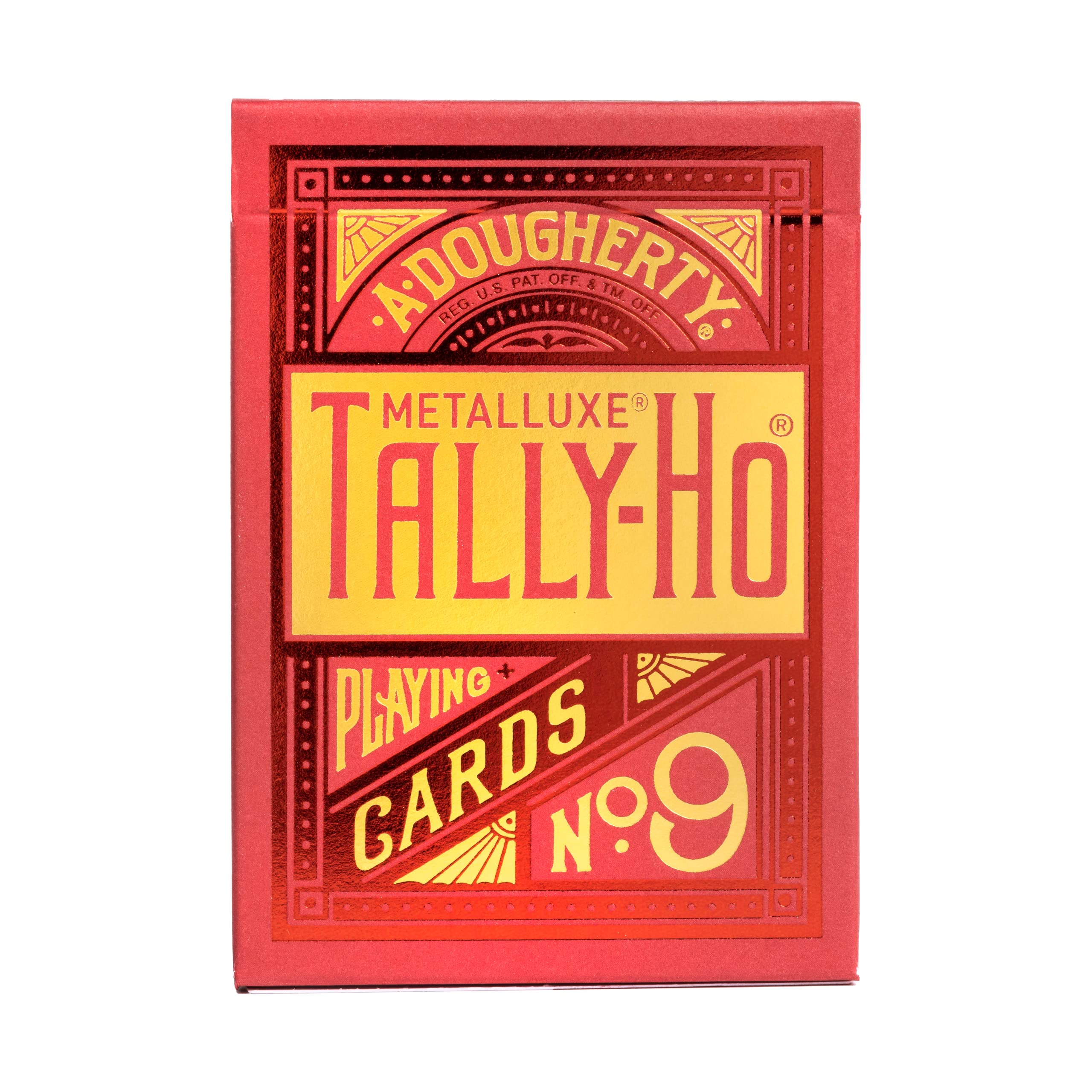 Tally Ho Metalluxe tuck case with blue and gold foil for premium presentation