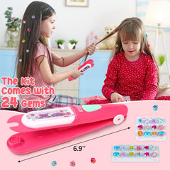 TALOOS stamper in action on hair for quick sparkle.