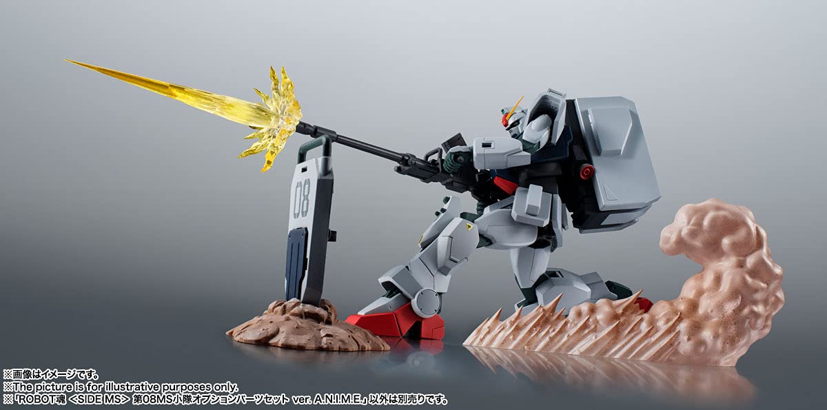TAMASHII NATIONS 08th MS Team armor attachments enhance dynamic armament presentation on RX-97(C) ver.