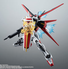 Tamashii Nations Aile Striker with option parts shown for display versatility.