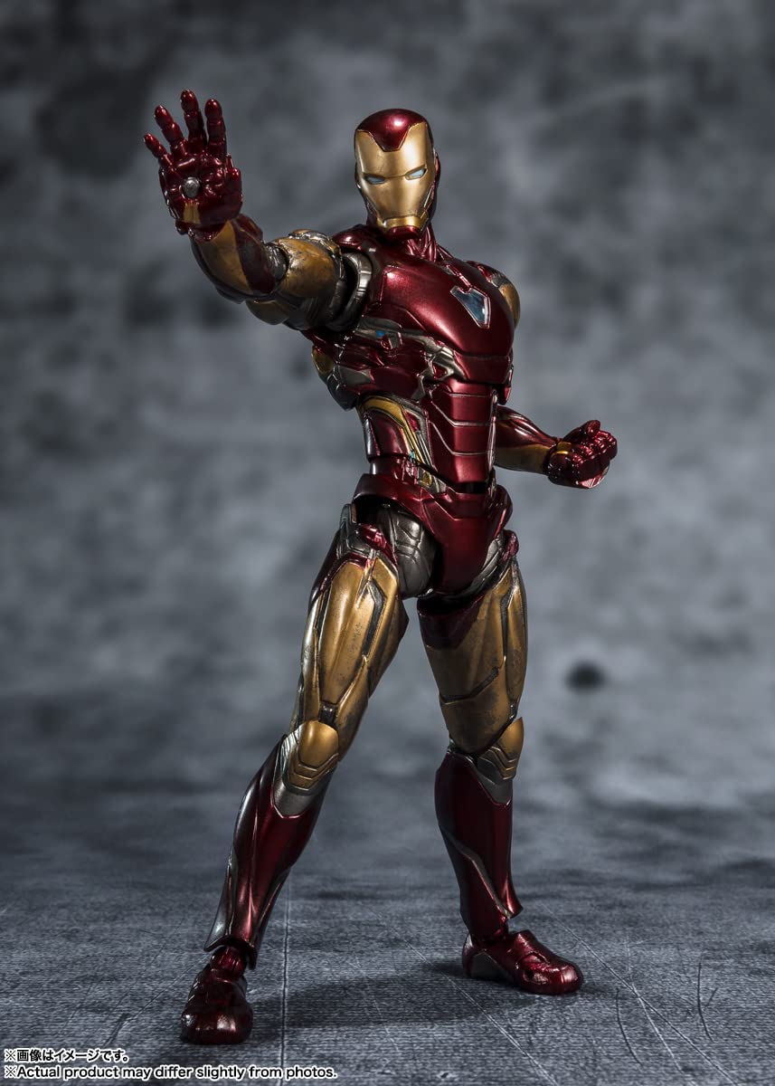 TAMASHII NATIONS Iron Man Mark 85 repulsor effect set adds glowing energy.