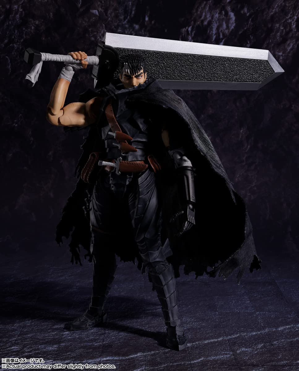 Tamashii Nations Guts with Dragonslayer sword for dramatic action poses.