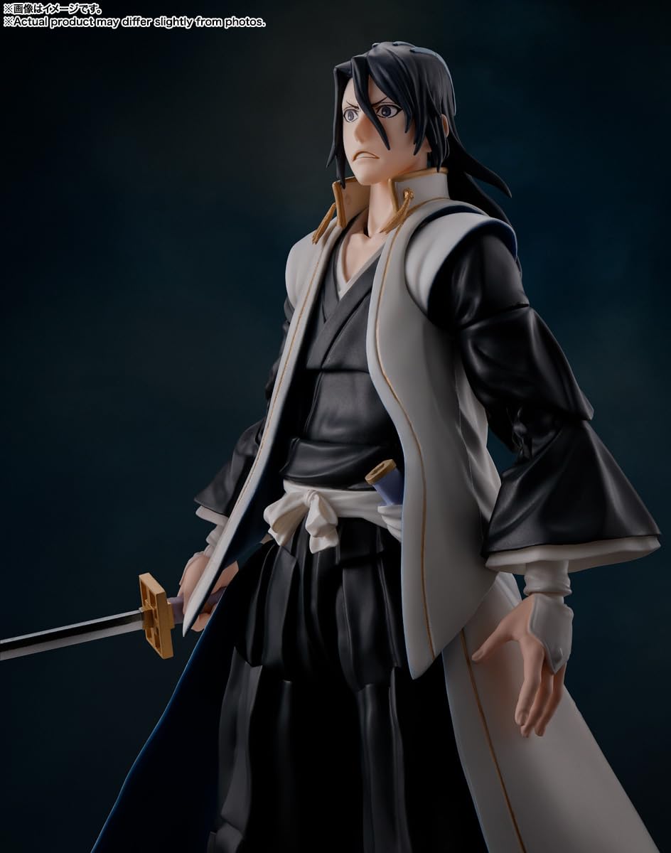 Tamashii Nations Byakuya Kuchiki S.H.Figuarts packaging with Bandai Namco label.