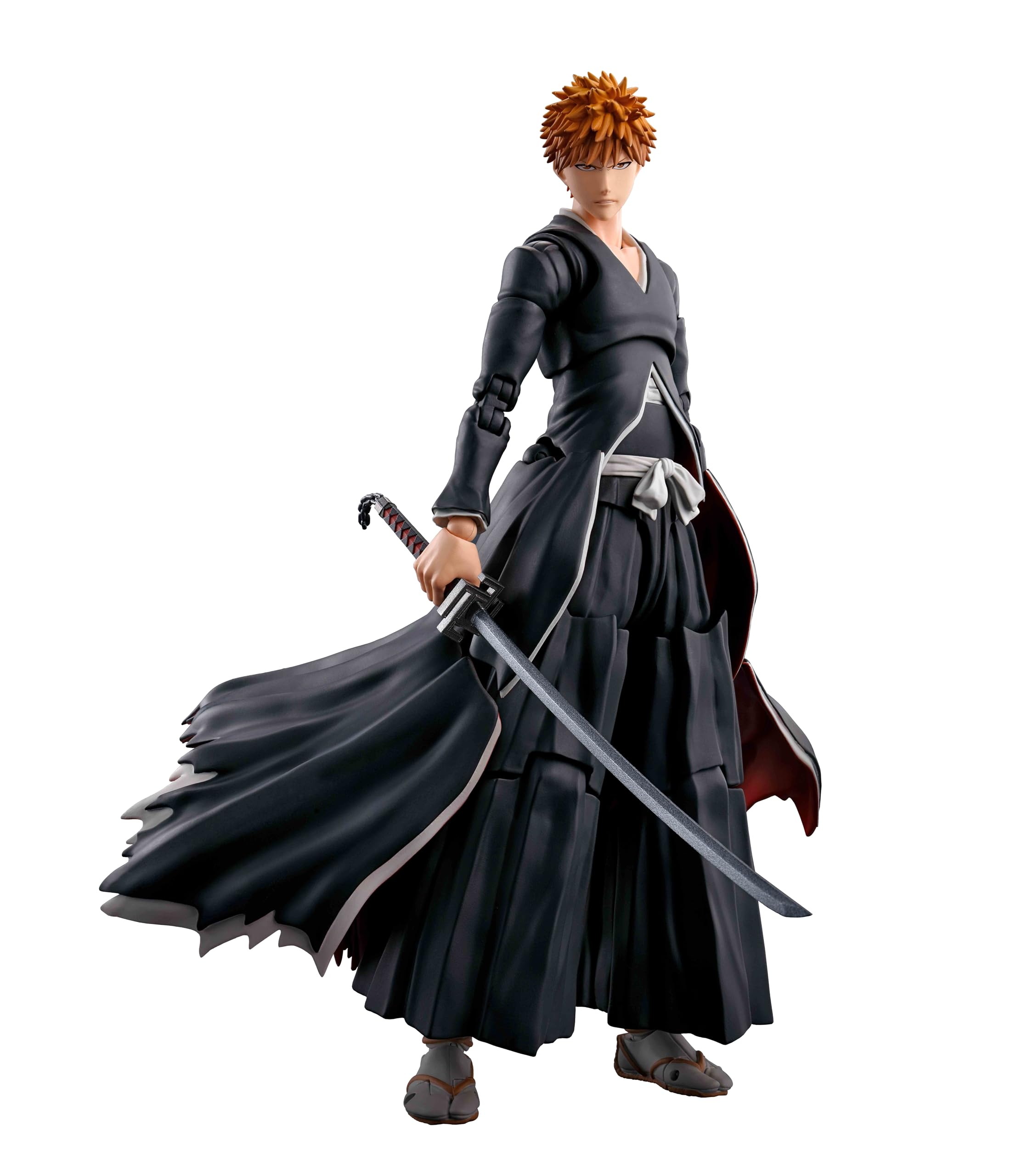 Tamashii Nations Bleach Ichigo Getsugatensho figure, front view for display and dynamic posing.