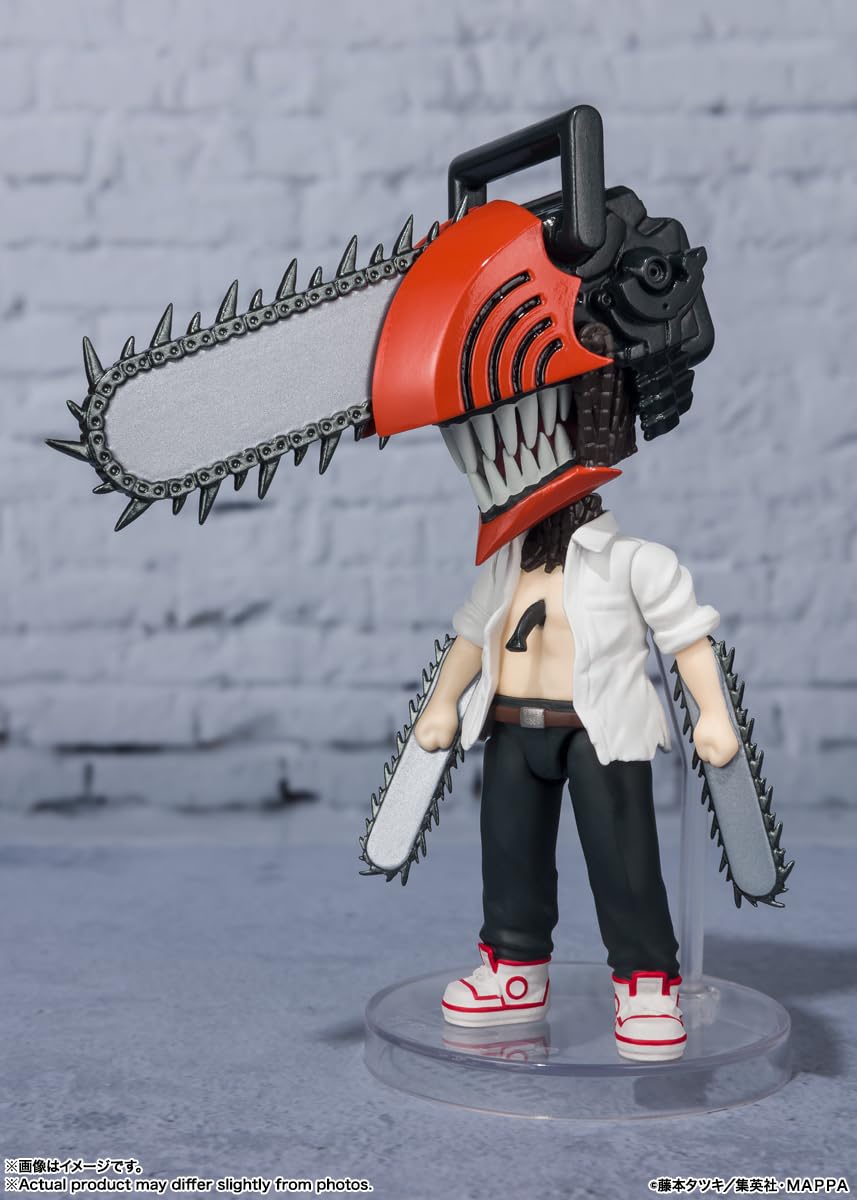 TAMASHII NATIONS Chainsaw Man Figuarts Mini right arm optional piece supports dynamic posing.