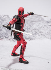 TAMASHII NATIONS Deadpool with guns and holsters for dramatic display.