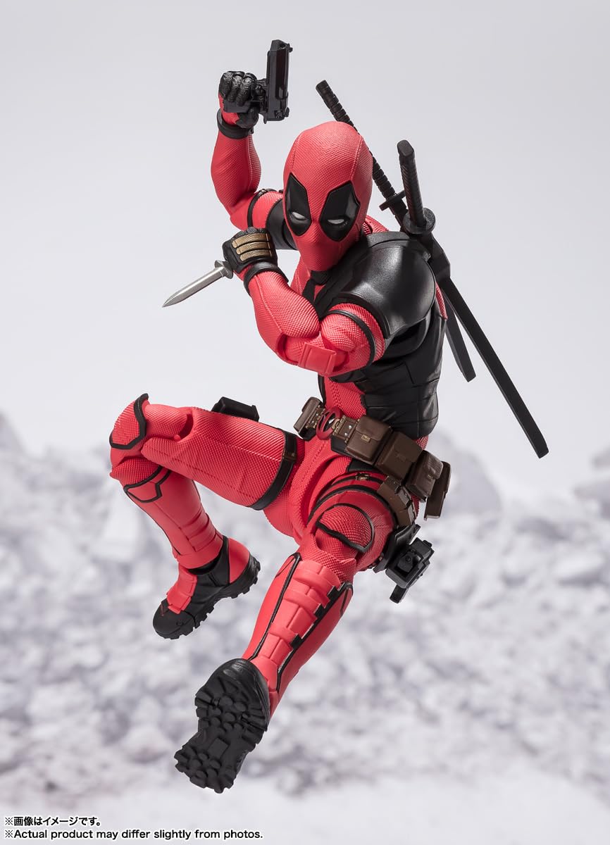 TAMASHII NATIONS Deadpool interchangeable wrists for expressive poses.