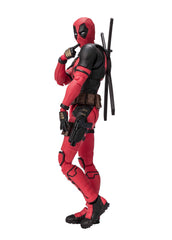 TAMASHII NATIONS Deadpool S.H.Figuarts in suit model for dynamic display.