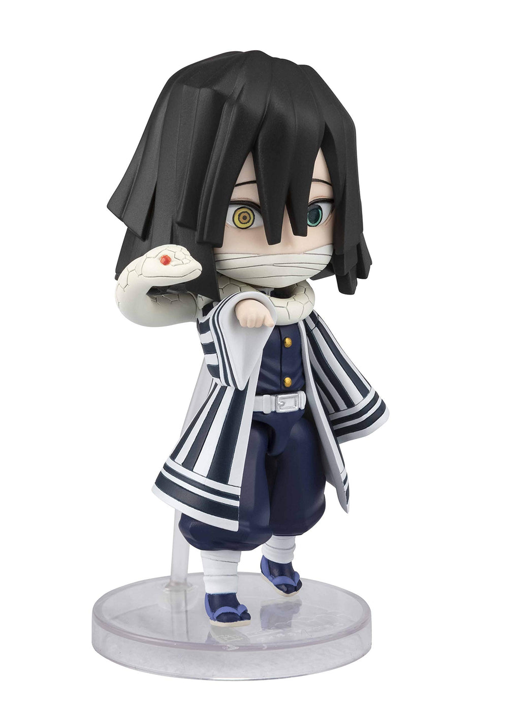 Tamashii Nations Iguro Obanai Figuarts mini figure in a dynamic pose for display.