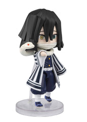 Tamashii Nations Iguro Obanai Figuarts mini figure in a dynamic pose for display.