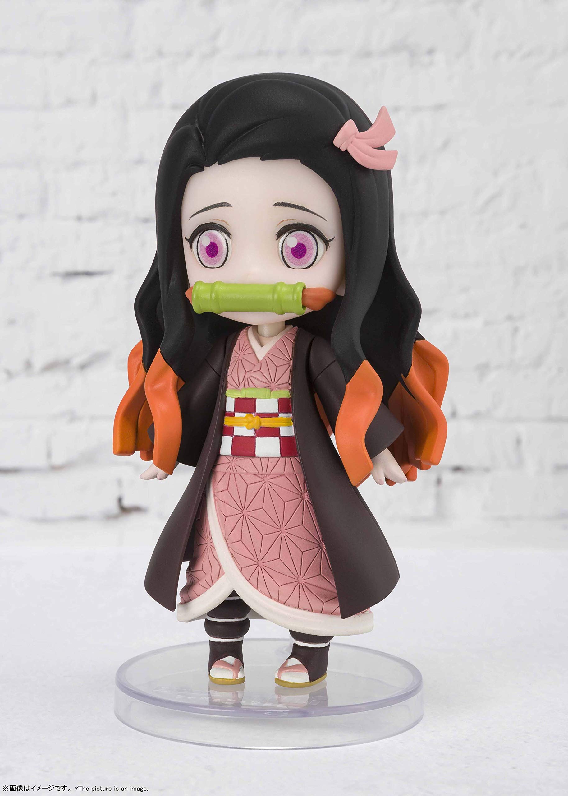 Display-ready Nezuko Figuarts Mini with custom stand