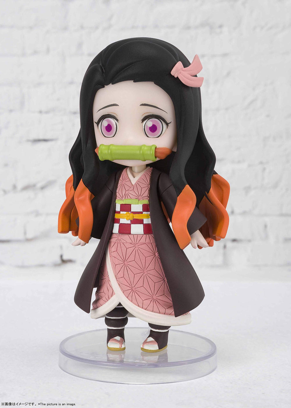 Display-ready Nezuko Figuarts Mini with custom stand