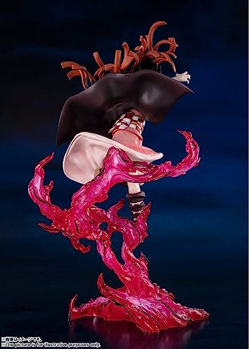 Tamashii Nations Nezuko Kamado flames effect brings vibrant color to display.