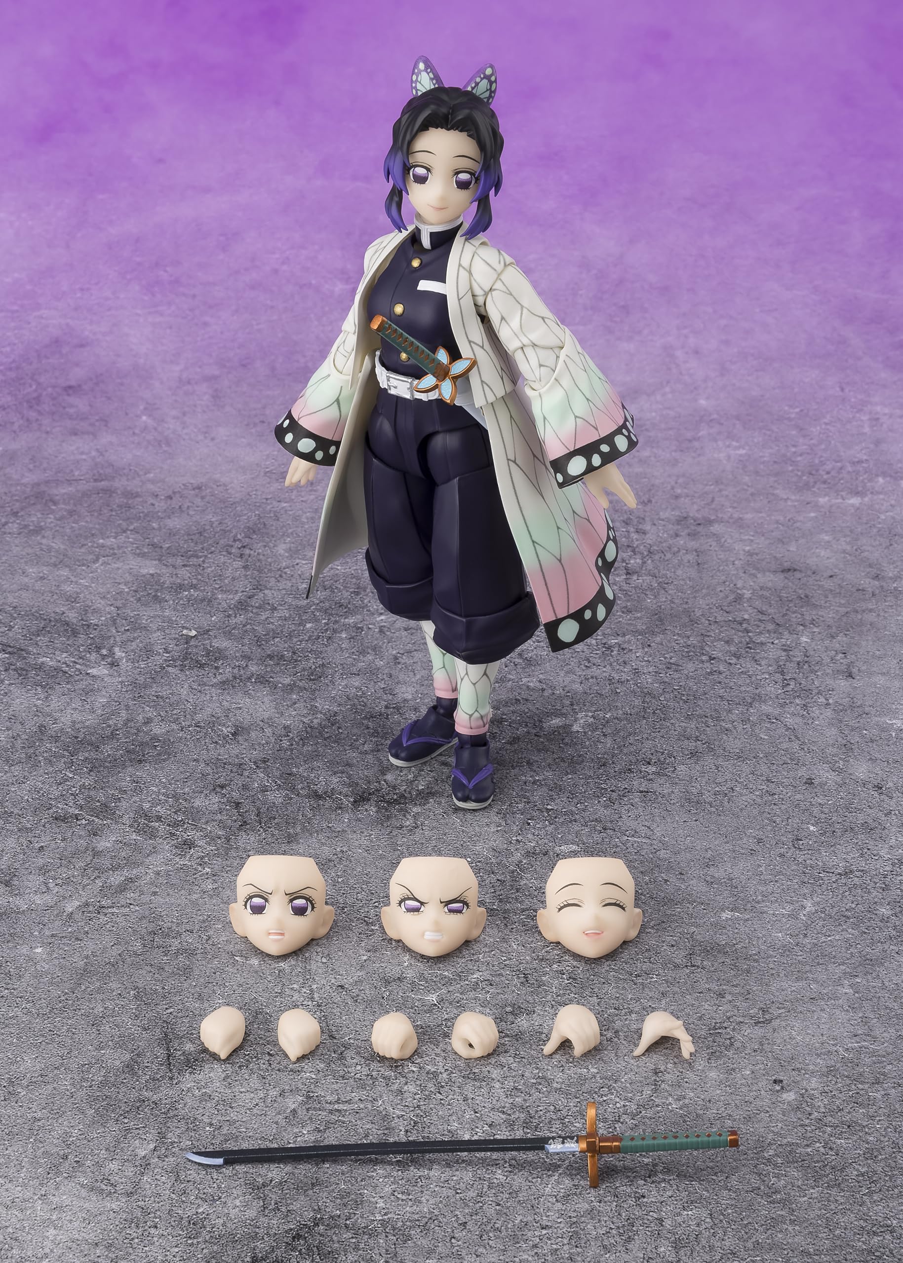 Shinobu Kocho S.H.Figuarts official Bandai Namco license label ensures authenticity.