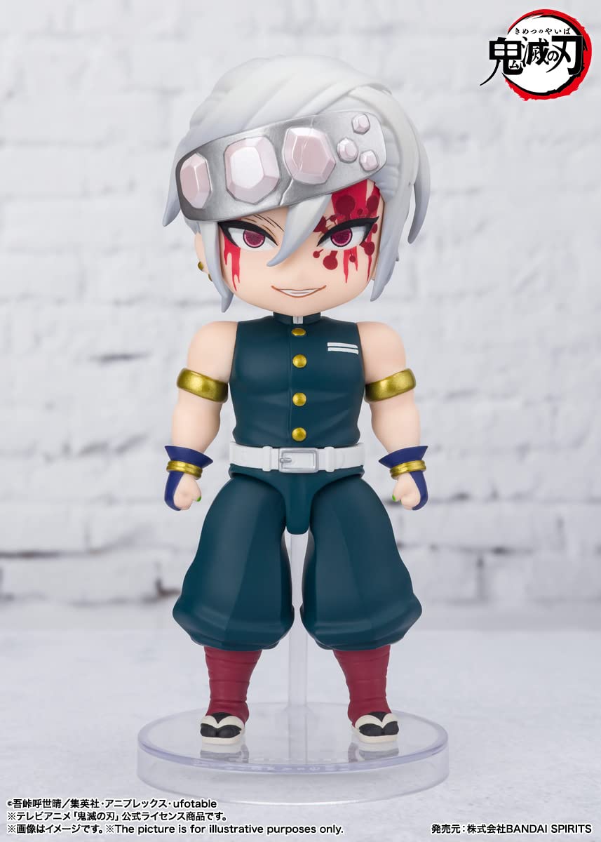 Tamashii Nations Tengen Uzui mini figure shown at 3.9 inches for compact shelf display