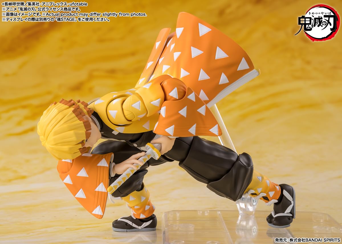 Zenitsu Agatsuma S.H.Figuarts interchangeable parts for diverse facial expressions.