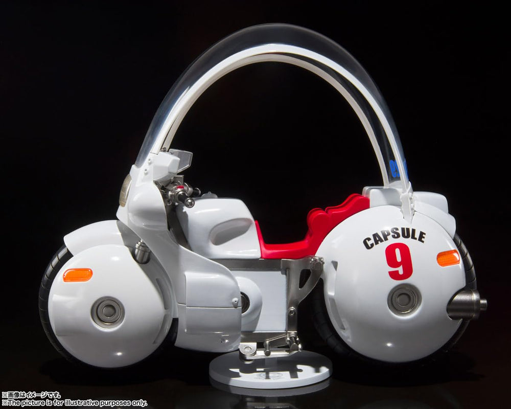 Tamashii Nations display stand with Capsule Corp logo for authentic presentation