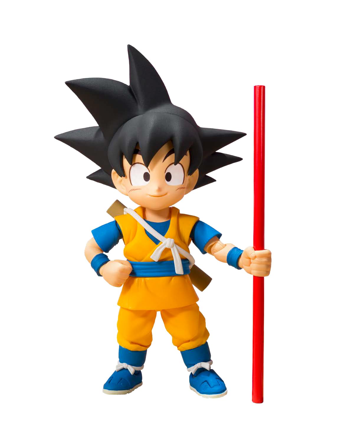 TAMASHII NATIONS Dragon Ball DAIMA Son Goku Mini in a dynamic battle pose for display