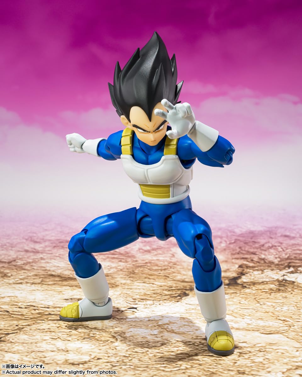 TAMASHII NATIONS Dragon Ball DAIMA Vegeta figure back angle reveals rich paintwork.