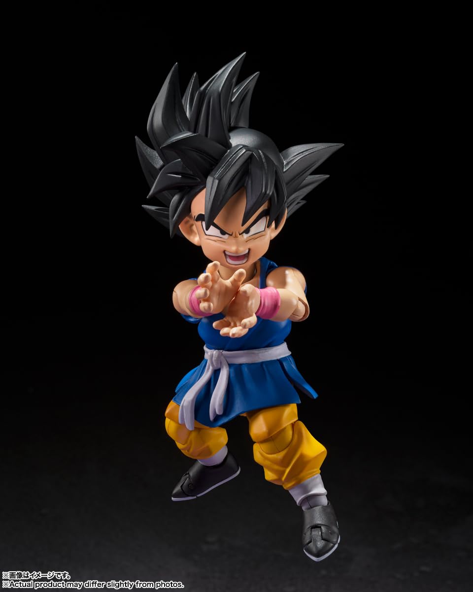 Tamashii Nations Son Goku figure size 3.1-inch for compact shelf display.