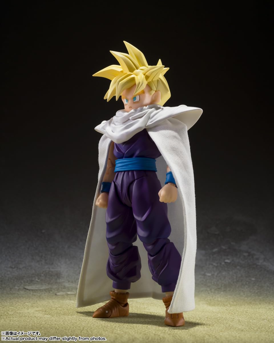 Tamashii Nations Dragon Ball Z Gohan figure back view highlights cape attachment and details