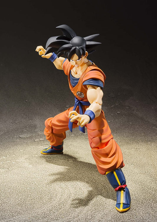Tamashii Nations Son Goku S H Figuarts in dynamic pose ideal for dramatic display