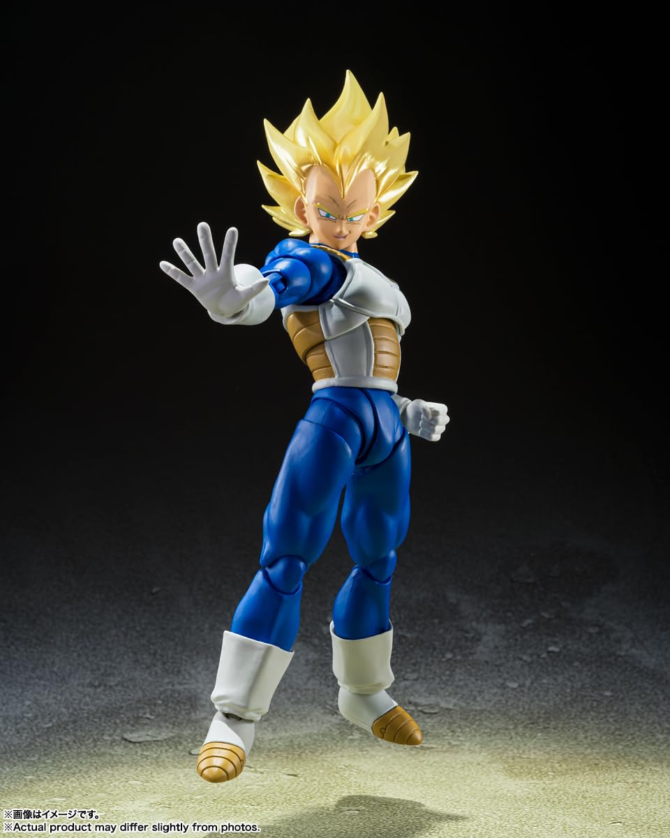 Tamashii Nations Dragon Ball Z Vegeta Awakened Blood dynamic pose showcasing action-ready style